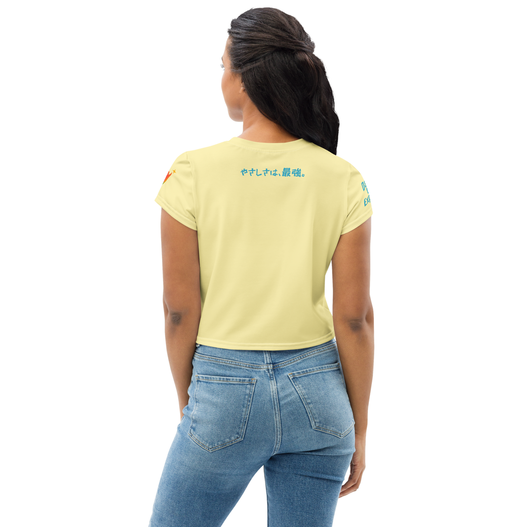 超絶無敵KAWAii 01 CROP TEE-やさしさ最強バージョン-バターイエロー