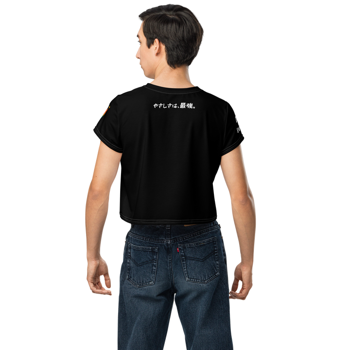 超絶無敵KAWAii 01 CROP TEE-やさしさ最強バージョン-ブラック