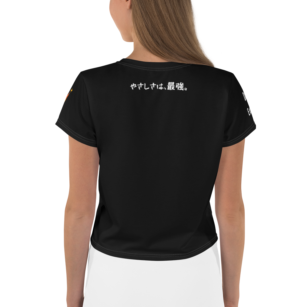 超絶無敵KAWAii 01 CROP TEE-やさしさ最強バージョン-ブラック
