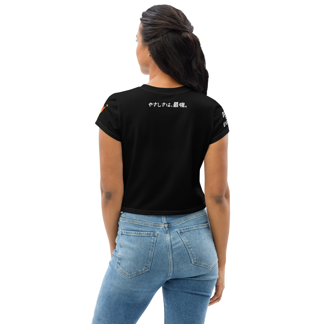 超絶無敵KAWAii 01 CROP TEE-やさしさ最強バージョン-ブラック
