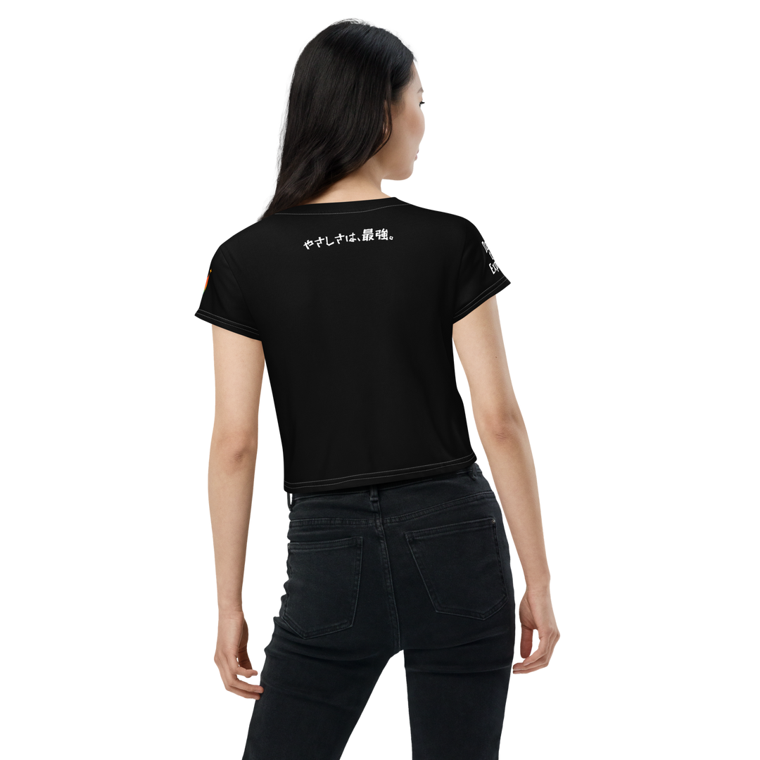 超絶無敵KAWAii 01 CROP TEE-やさしさ最強バージョン-ブラック