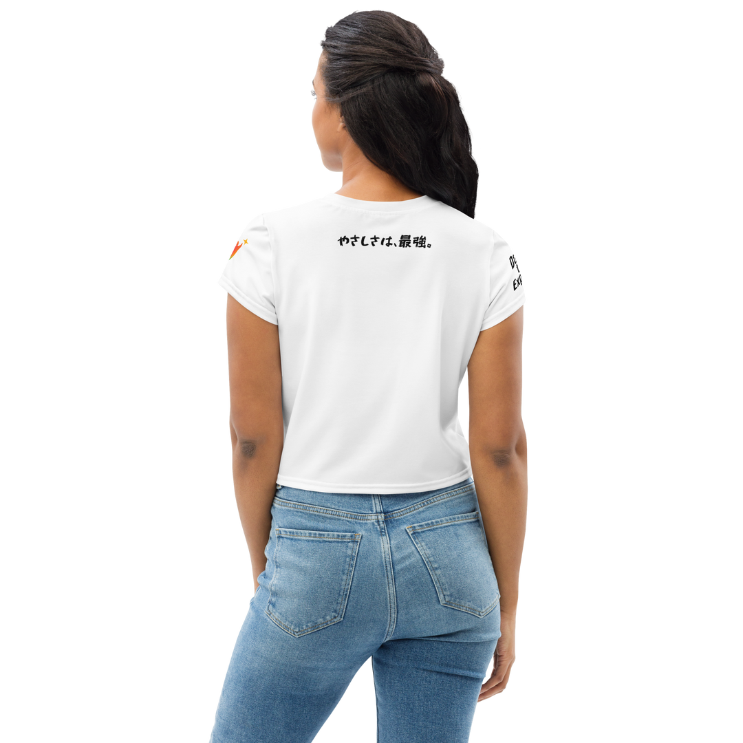 超絶無敵KAWAii 01 CROP TEE-やさしさ最強バージョン-ホワイト