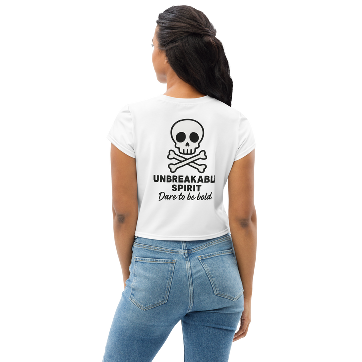 RISE ABOVE 04 – White Crop Tee