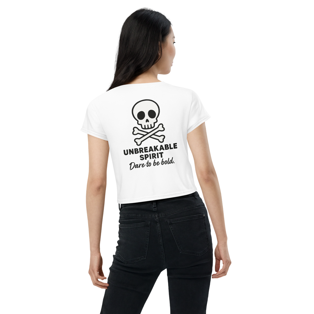 RISE ABOVE 04 – White Crop Tee