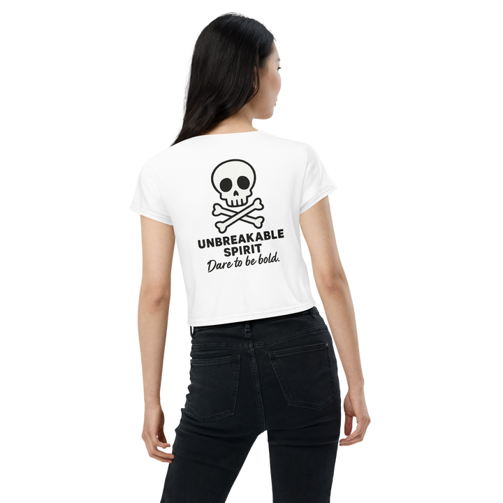 RISE ABOVE 04 – White Crop Tee