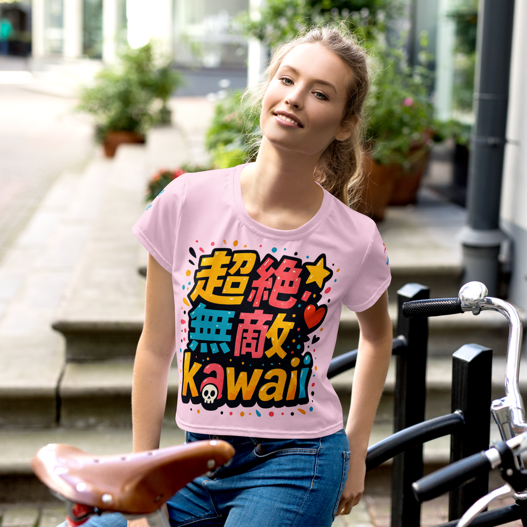超絶無敵KAWAii 01 CROP TEE-やさしさ最強バージョン-パステルピンク