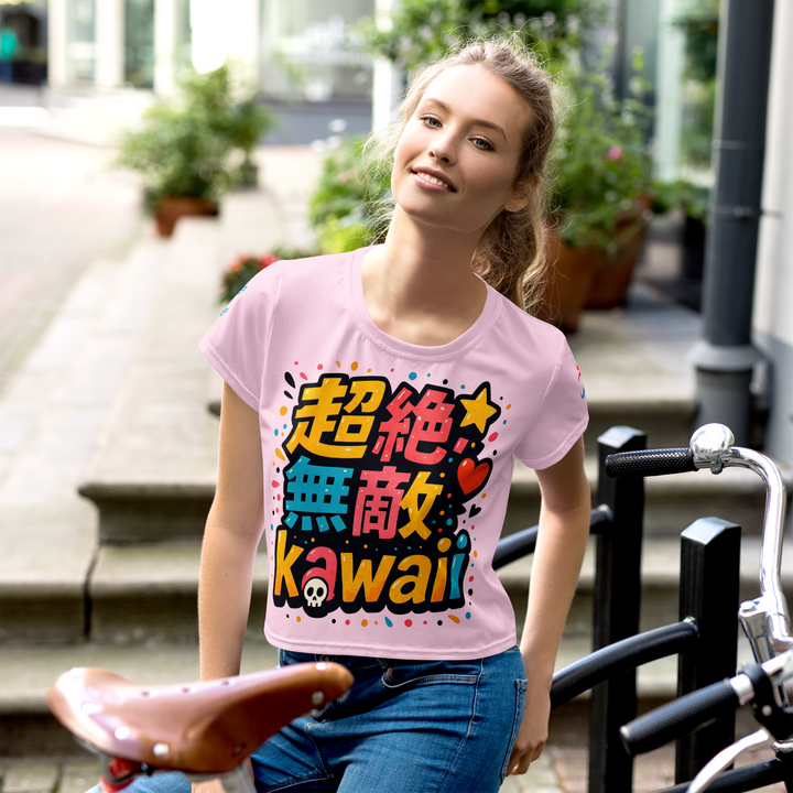 超絶無敵KAWAii 01 CROP TEE-やさしさ最強バージョン-パステルピンク