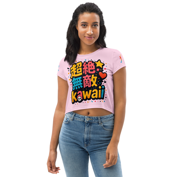 超絶無敵KAWAii 01 CROP TEE-やさしさ最強バージョン-パステルピンク