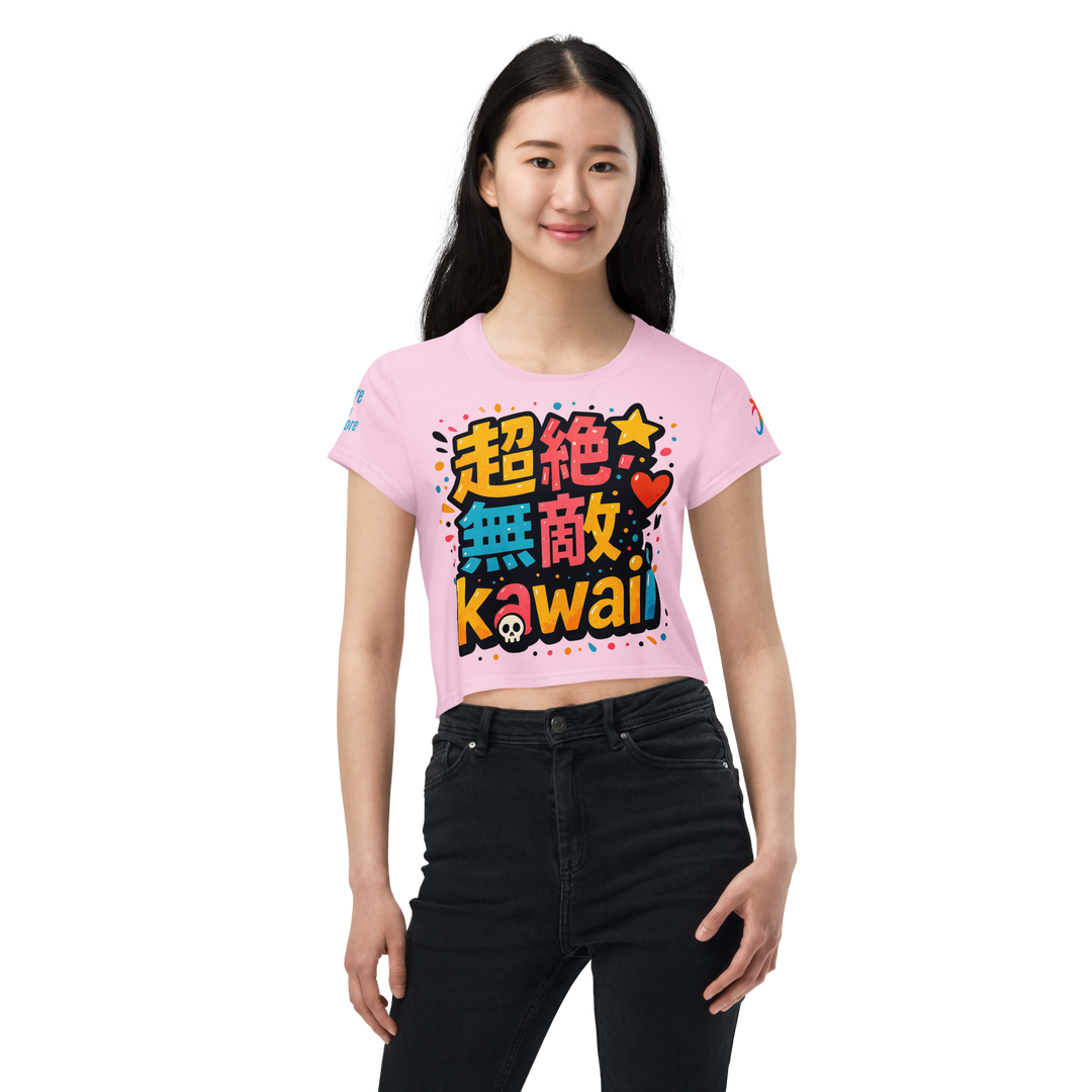 超絶無敵KAWAii 01 CROP TEE-やさしさ最強バージョン-パステルピンク