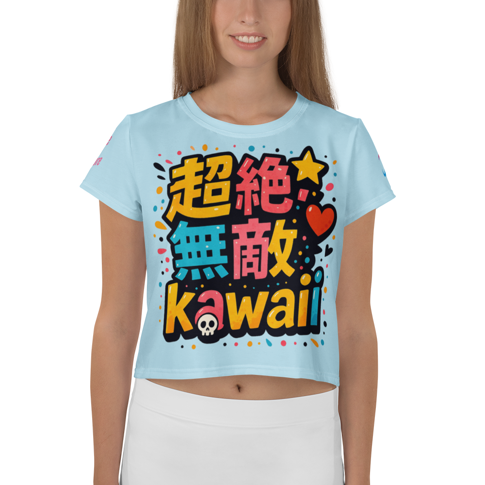 超絶無敵KAWAii 01 CROP TEE-やさしさ最強バージョン-スカイブルー