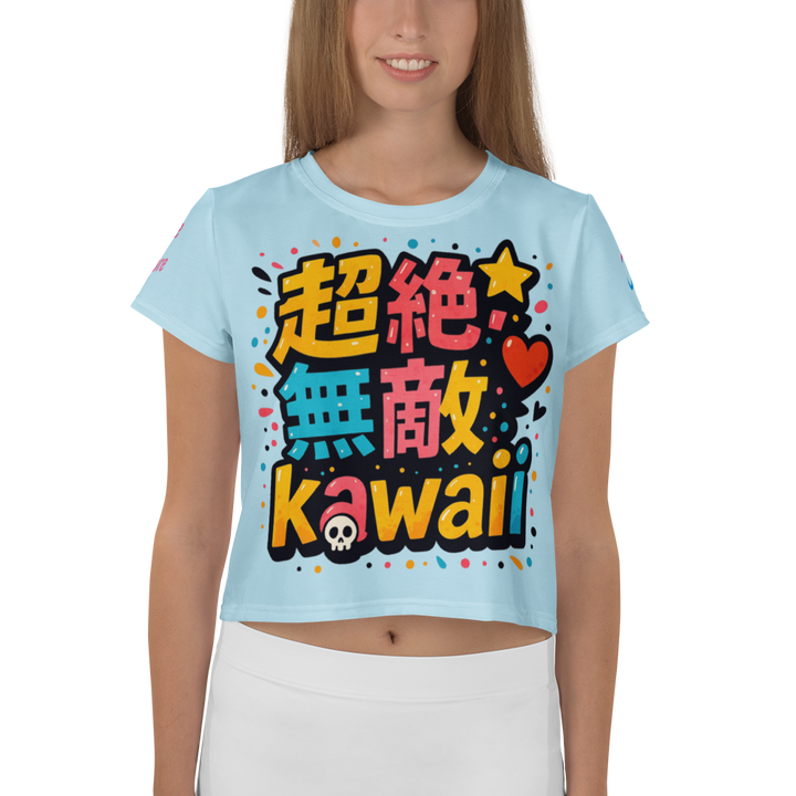 超絶無敵KAWAii 01 CROP TEE-やさしさ最強バージョン-スカイブルー