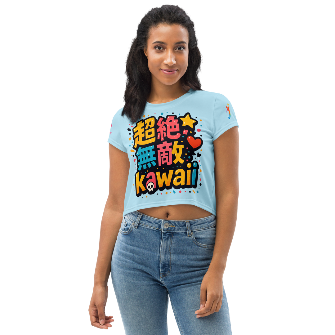超絶無敵KAWAii 01 CROP TEE-やさしさ最強バージョン-スカイブルー