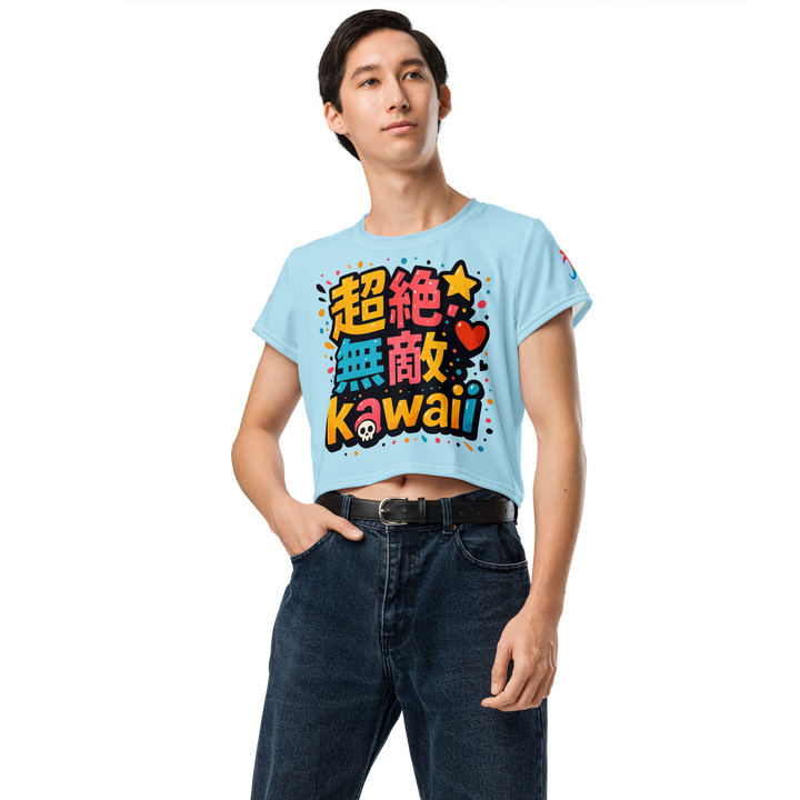 超絶無敵KAWAii 01 CROP TEE-やさしさ最強バージョン-スカイブルー