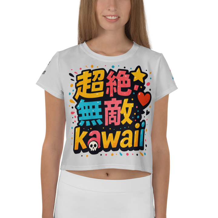 超絶無敵KAWAii 01 CROP TEE-やさしさ最強バージョン-ライトグレー