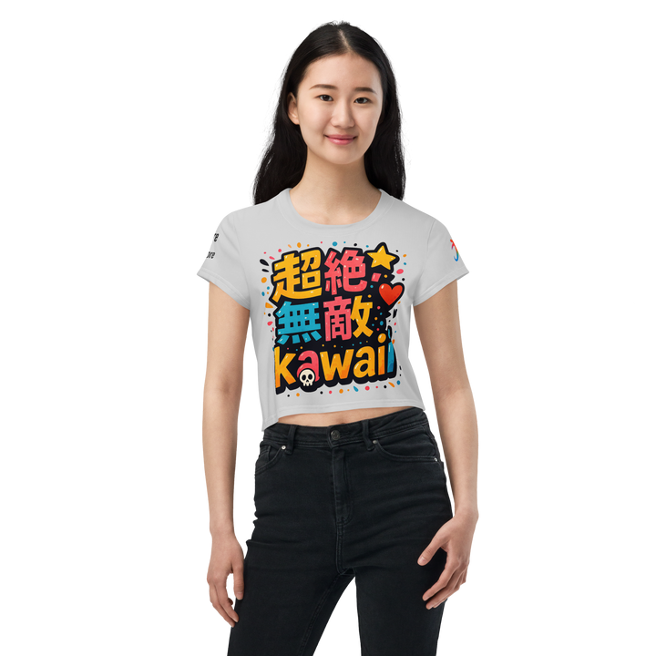 超絶無敵KAWAii 01 CROP TEE-やさしさ最強バージョン-ライトグレー