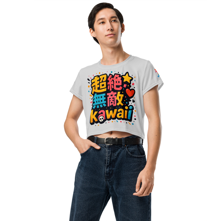 超絶無敵KAWAii 01 CROP TEE-やさしさ最強バージョン-ライトグレー
