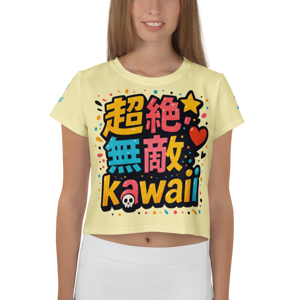 超絶無敵KAWAii 01 CROP TEE-やさしさ最強バージョン-バターイエロー