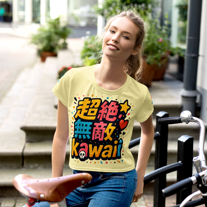 超絶無敵KAWAii 01 CROP TEE-やさしさ最強バージョン-バターイエロー