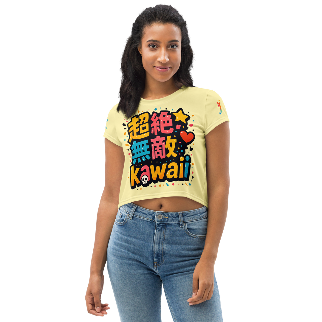 超絶無敵KAWAii 01 CROP TEE-やさしさ最強バージョン-バターイエロー
