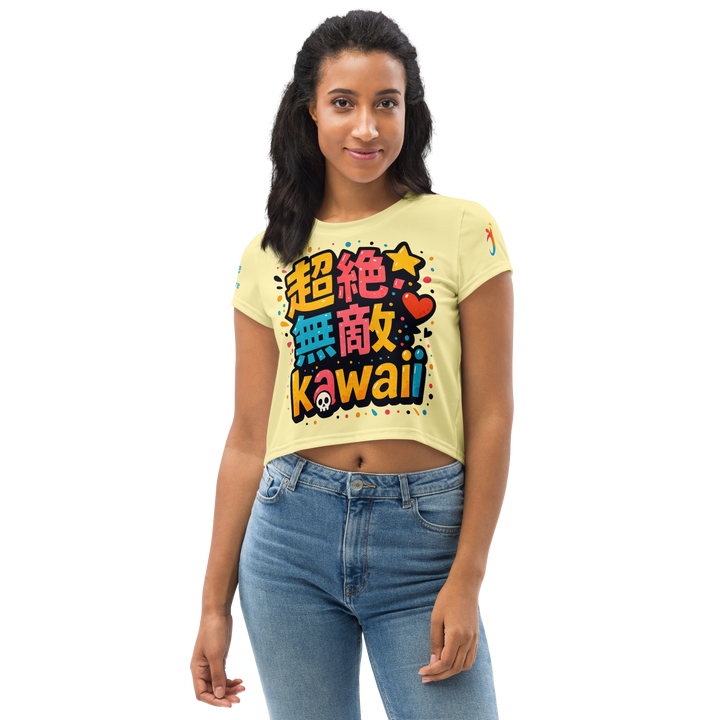 超絶無敵KAWAii 01 CROP TEE-やさしさ最強バージョン-バターイエロー