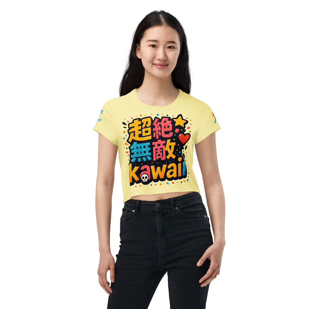 超絶無敵KAWAii 01 CROP TEE-やさしさ最強バージョン-バターイエロー