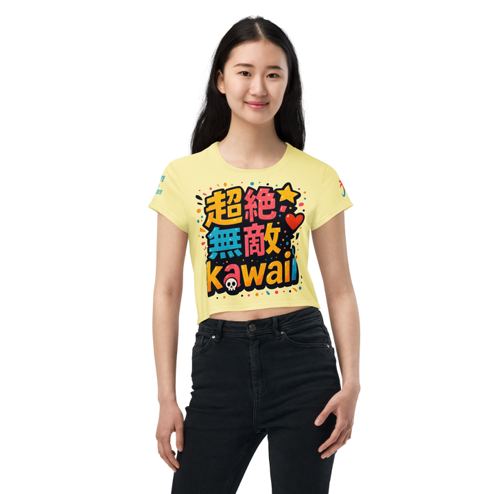 超絶無敵KAWAii 01 CROP TEE-やさしさ最強バージョン-バターイエロー