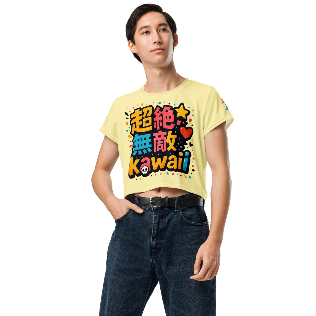 超絶無敵KAWAii 01 CROP TEE-やさしさ最強バージョン-バターイエロー