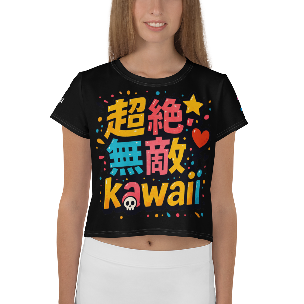 超絶無敵KAWAii 01 CROP TEE-やさしさ最強バージョン-ブラック