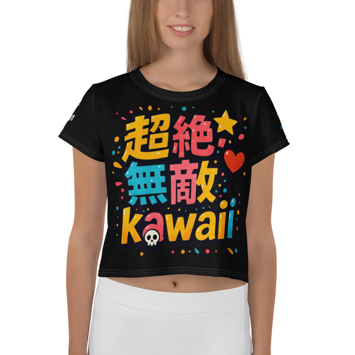 超絶無敵KAWAii 01 CROP TEE-やさしさ最強バージョン-ブラック