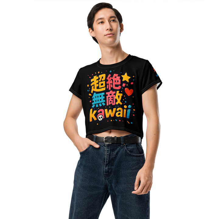 超絶無敵KAWAii 01 CROP TEE-やさしさ最強バージョン-ブラック
