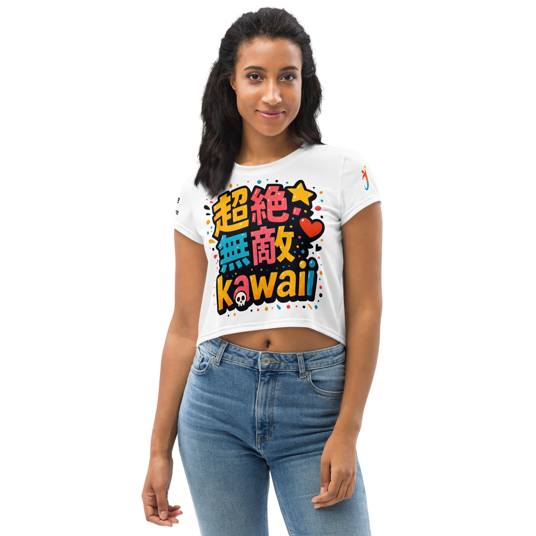 超絶無敵KAWAii 01 CROP TEE-やさしさ最強バージョン-ホワイト
