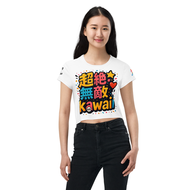 超絶無敵KAWAii 01 CROP TEE-やさしさ最強バージョン-ホワイト