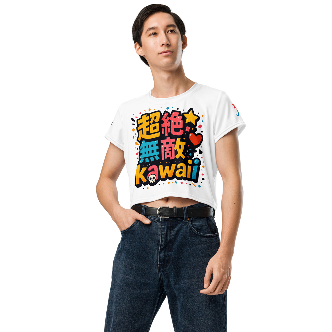 超絶無敵KAWAii 01 CROP TEE-やさしさ最強バージョン-ホワイト