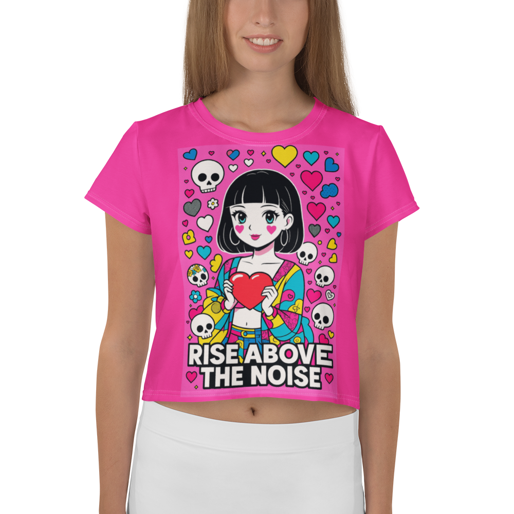 RISE ABOVE 04 – Pink Vivid Crop Tee