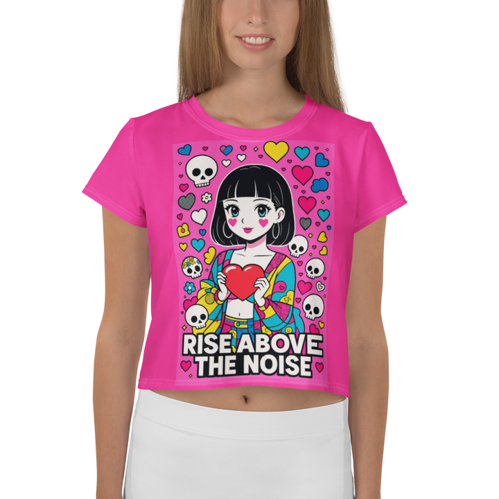 RISE ABOVE 04 – Pink Vivid Crop Tee