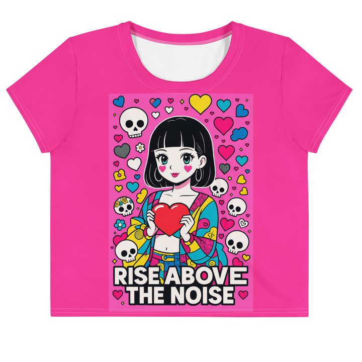 RISE ABOVE 04 – Pink Vivid Crop Tee