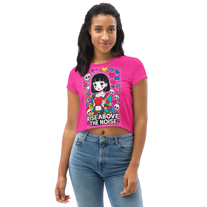 RISE ABOVE 04 – Pink Vivid Crop Tee