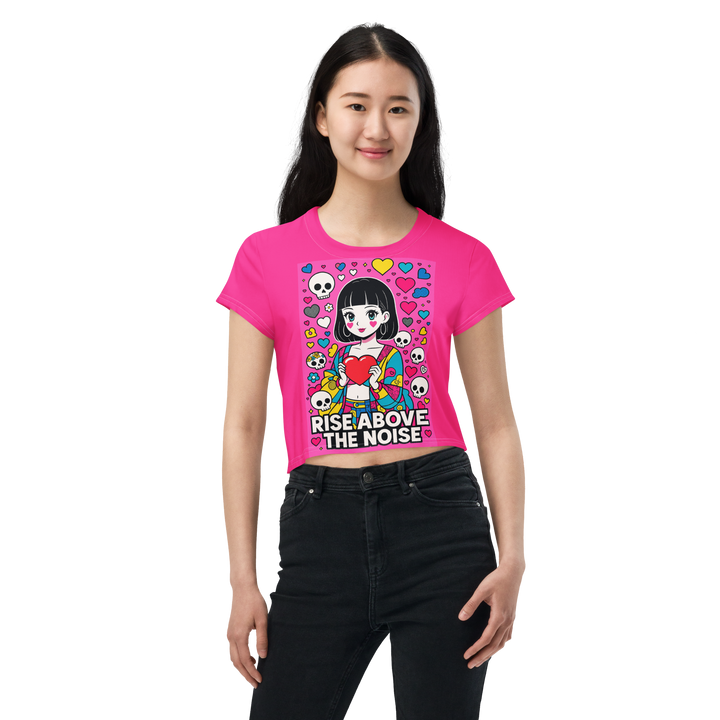 RISE ABOVE 04 – Pink Vivid Crop Tee