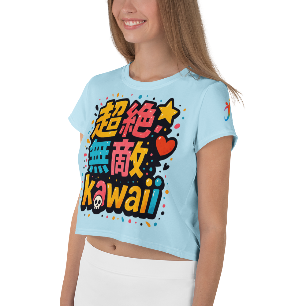 超絶無敵KAWAii 01 CROP TEE-やさしさ最強バージョン-スカイブルー