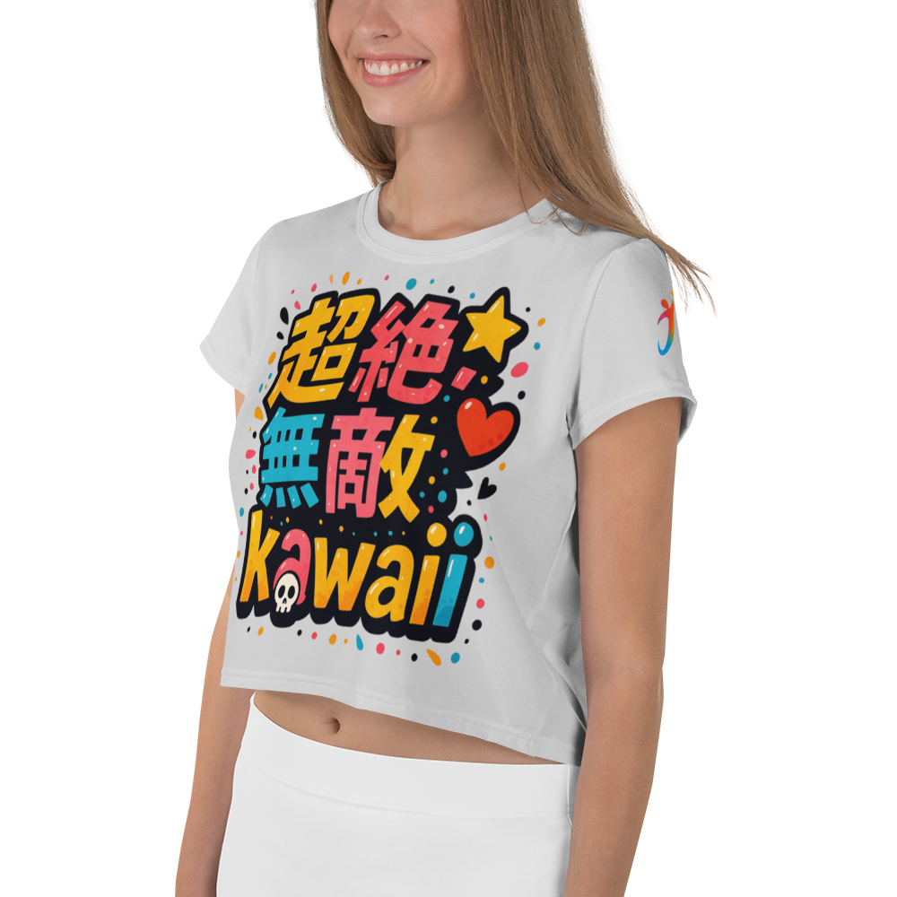 超絶無敵KAWAii 01 CROP TEE-やさしさ最強バージョン-ライトグレー