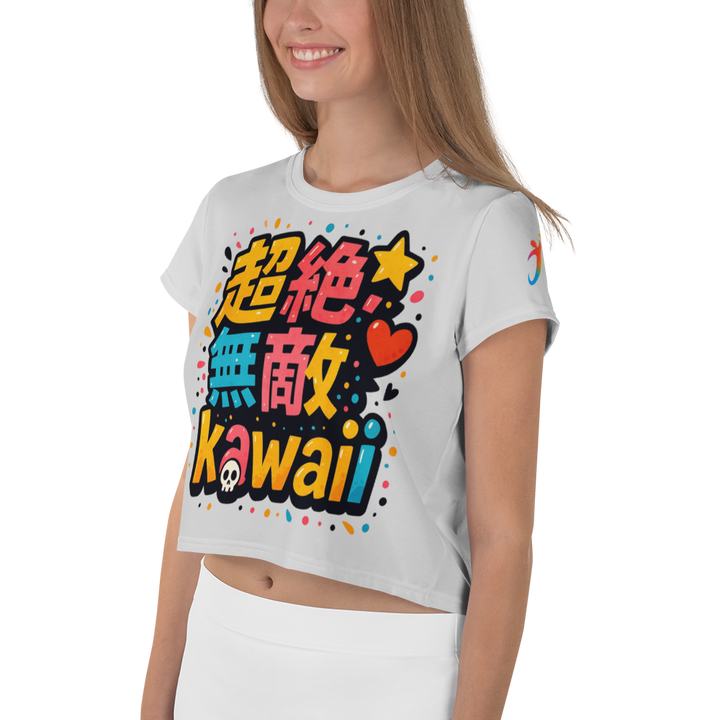 超絶無敵KAWAii 01 CROP TEE-やさしさ最強バージョン-ライトグレー