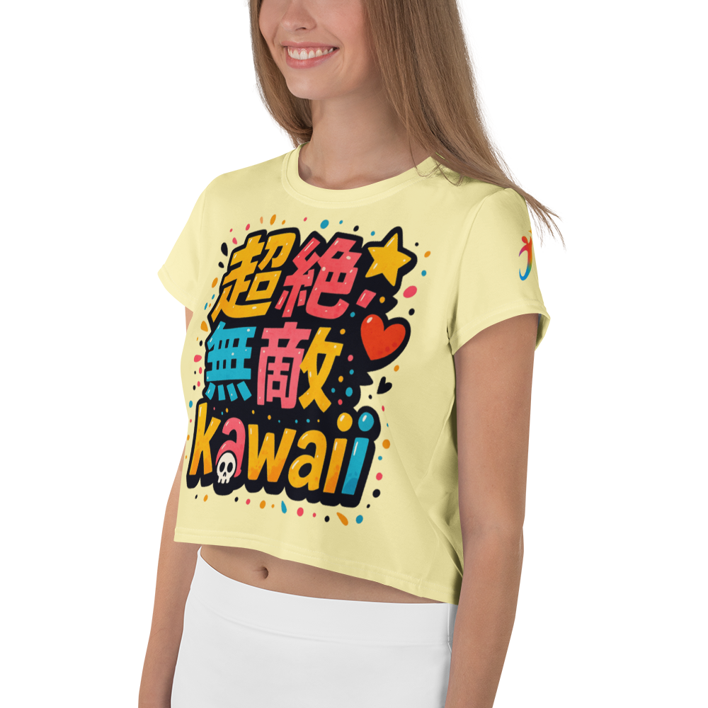 超絶無敵KAWAii 01 CROP TEE-やさしさ最強バージョン-バターイエロー