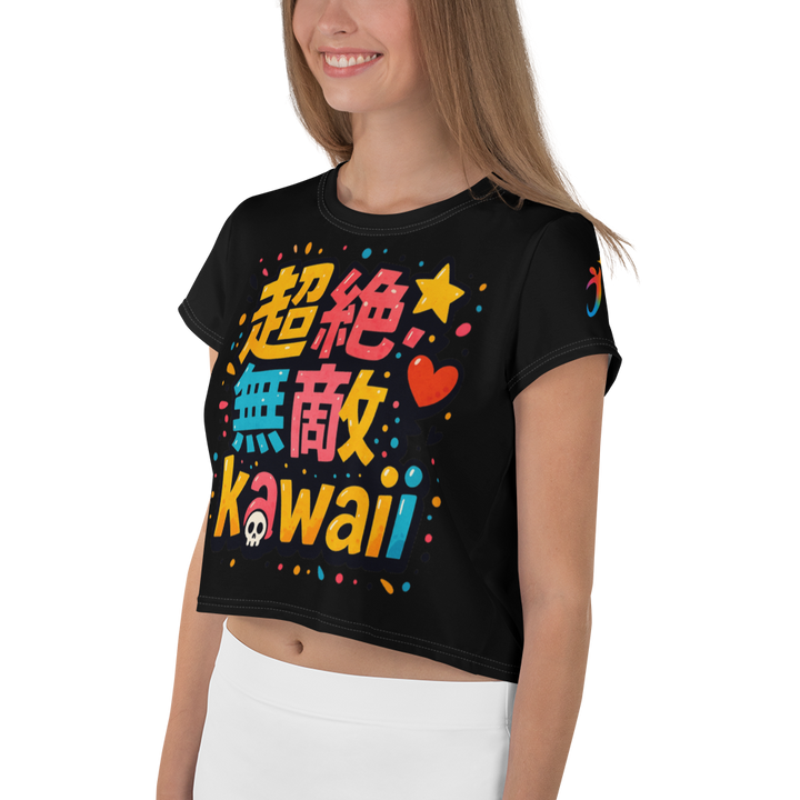 超絶無敵KAWAii 01 CROP TEE-やさしさ最強バージョン-ブラック