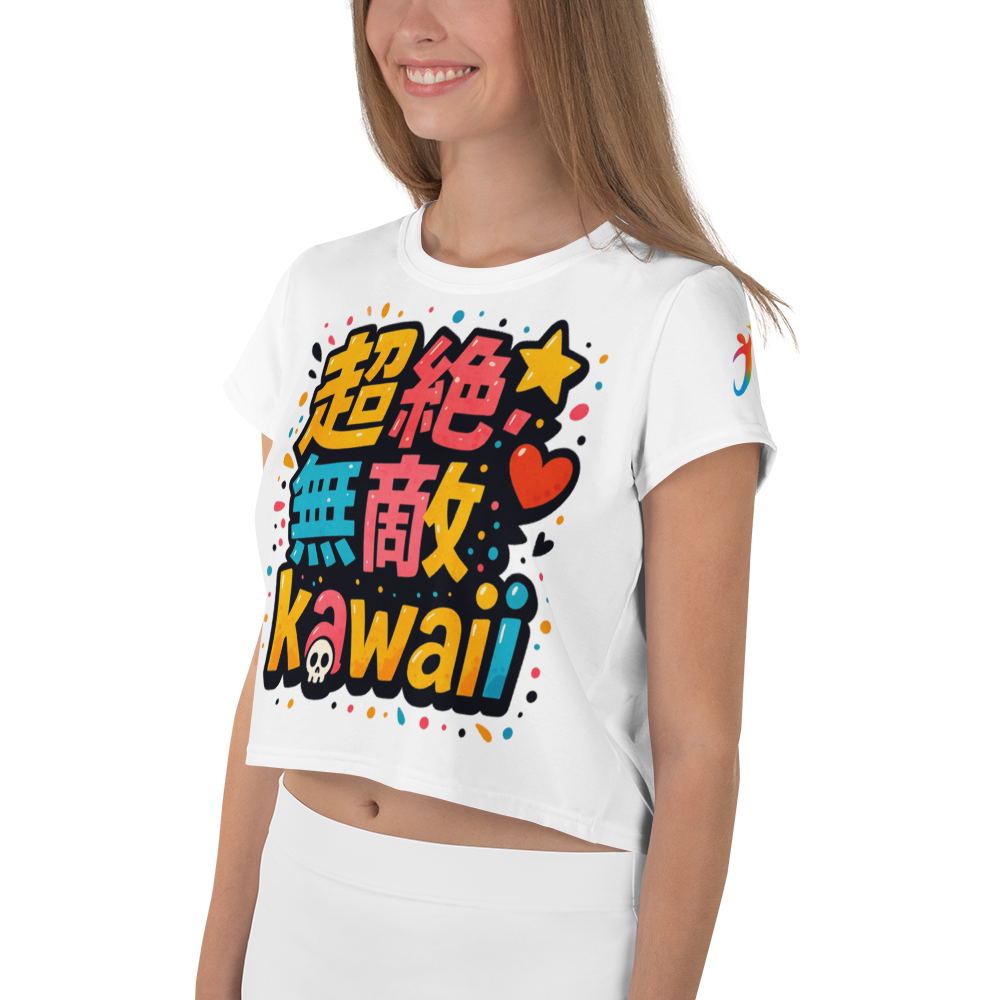 超絶無敵KAWAii 01 CROP TEE-やさしさ最強バージョン-ホワイト