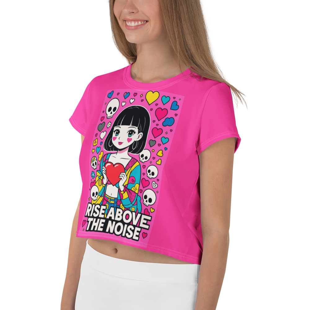 RISE ABOVE 04 – Pink Vivid Crop Tee