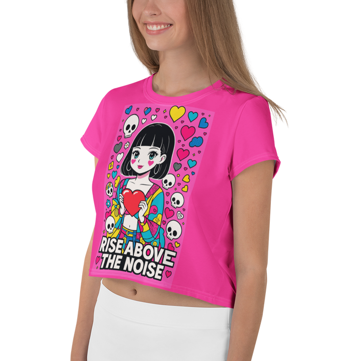 RISE ABOVE 04 – Pink Vivid Crop Tee