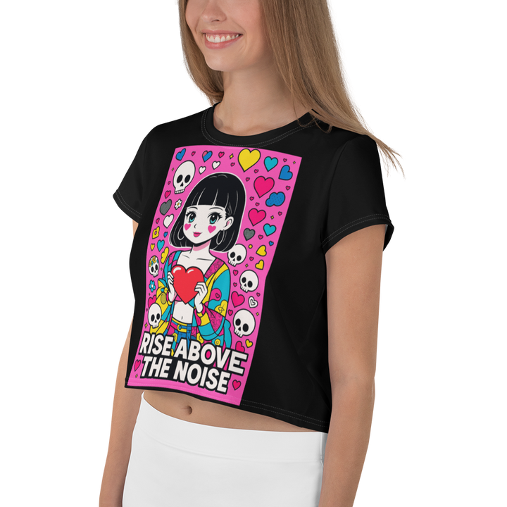 RISE ABOVE 06 – Black Crop Tee