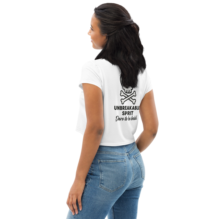 RISE ABOVE 04 – White Crop Tee
