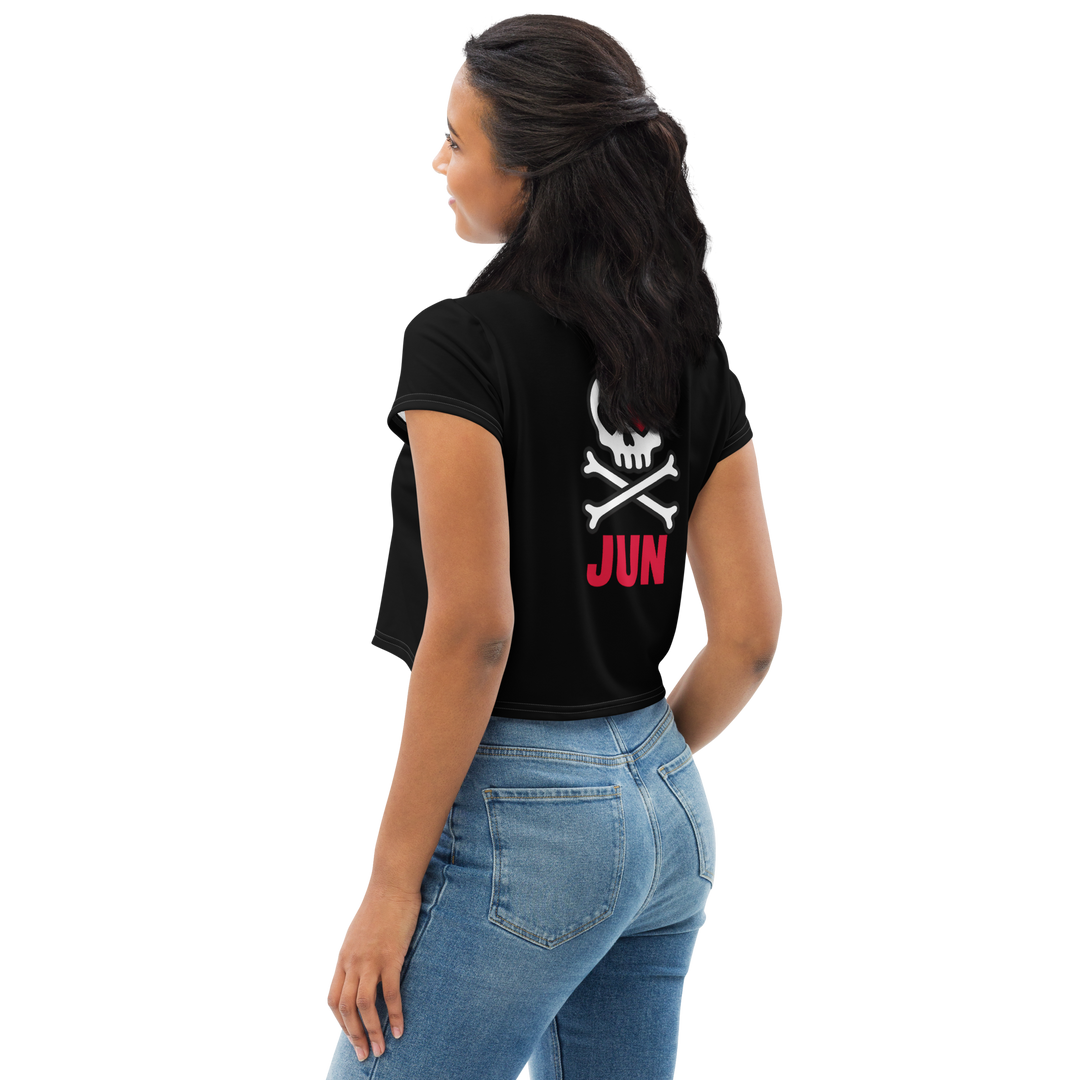 RISE ABOVE 06 – Black Crop Tee