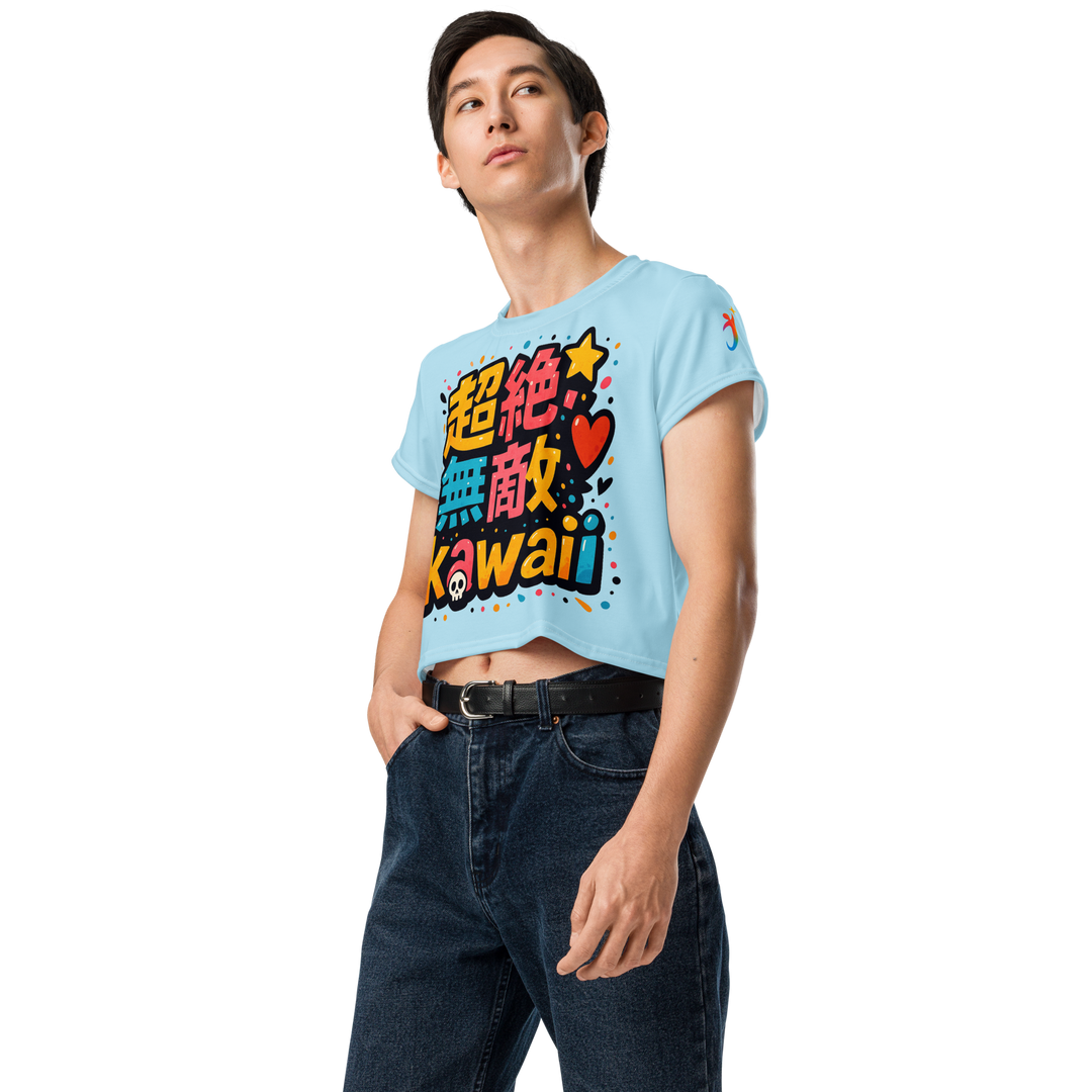 超絶無敵KAWAii 01 CROP TEE-やさしさ最強バージョン-スカイブルー